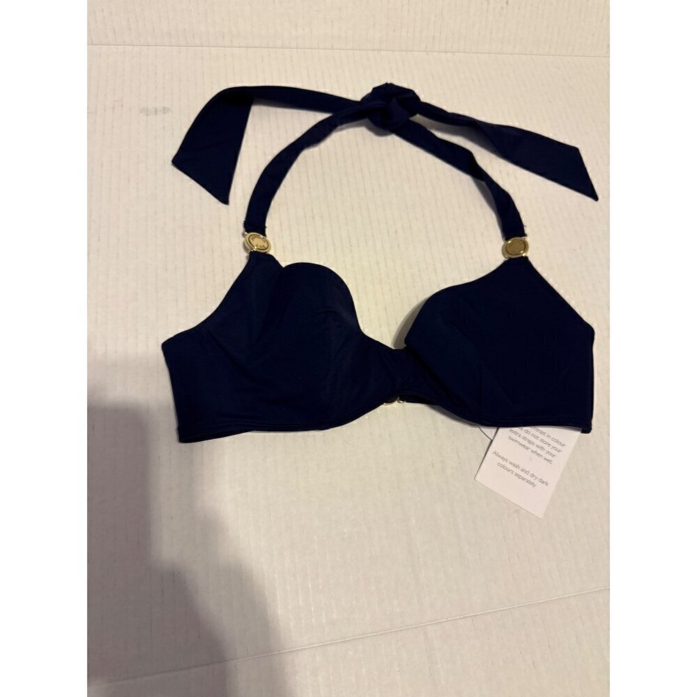 Aurora San Swim Bikini Navy Blue Top Size Small NWOT